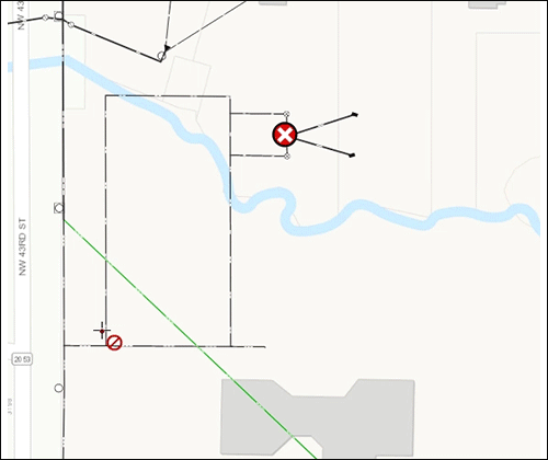 GIF showing Snap Guide Line mode in magenta on a map background. GIF showing Snap Guide Line mode in magenta on a map background.